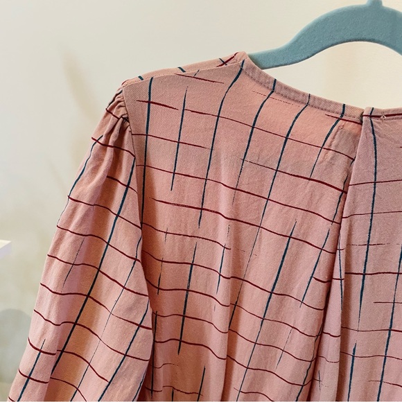 Bobo Choses Pink Plaid Long Sleeve Dress Lost Things Collector - Picture 4 of 5